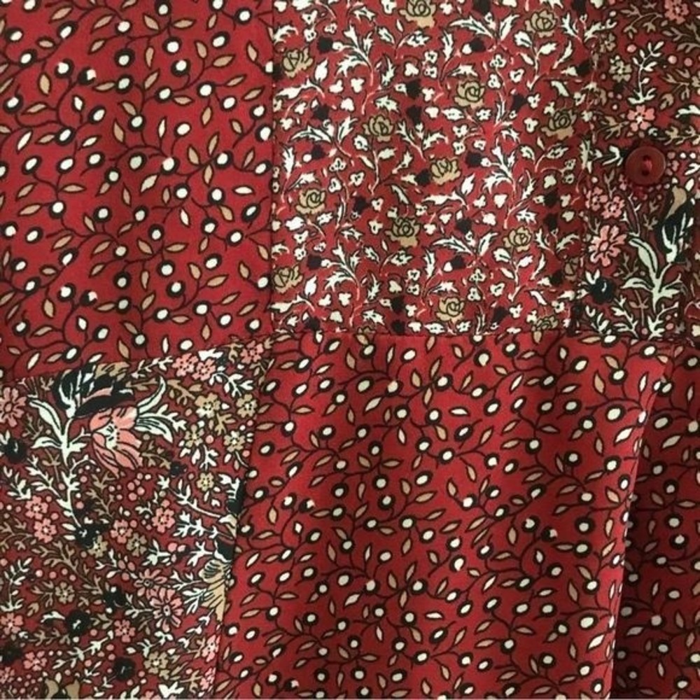 Zara Basic Top Red Multicolored Long Sleeves Slip… - image 6